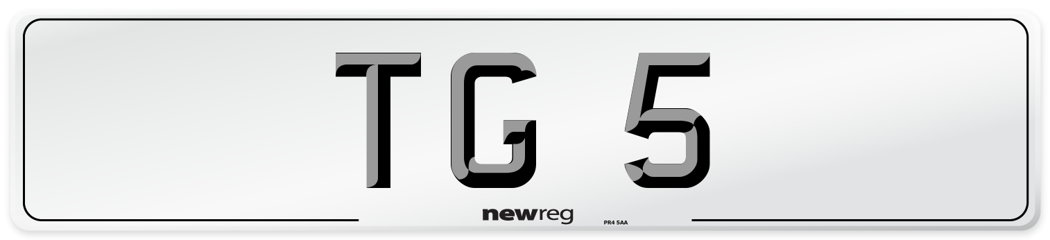 TG 5 Number Plate from New Reg